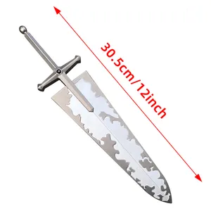 Custom spot black four-leaf clover silver Asta sword metal crafts 30cm large size decoration gift toys 1:3 ratio