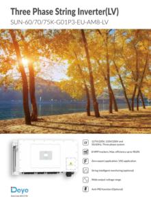 อินเวอร์เตอร์พลังงานแสงอาทิตย์3เฟสสำหรับดวงอาทิตย์-60/70/75K-G01P3-EU-AM8-LV ตัวควบคุม8 MPPT ประสิทธิภาพสูง IP65พลังงานสูง - Product Image 5