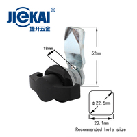 Haute qualité JK617 noir T poignée quart pouce tour cylindre clé armoire panneau came serrure en plastique