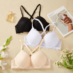 Soutien-gorge sexy en dentelle à dos fin, ajustable, confortable, push-up, avec maintien latéral et armatures, pour poitrine généreuse - Product Image 4