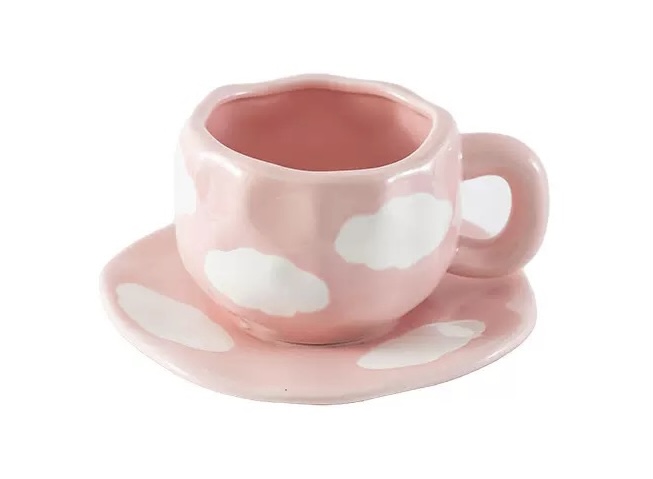 White cloud powder - hand-held cups and plates