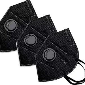 Werksbestand Einweg-KN95-Gesichtsmasken schwarz mit Ausatzwindel Atmunggeräte & Masken