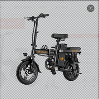 Mini vélo électrique pliable de 14 pouces, 350W, batterie au lithium 48V, 3 vitesses, cadre en aluminium, pneus larges