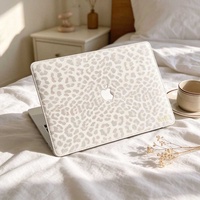 Étui rigide en cuir imprimé léopard marron Yihe pour MacBook Air 2022 A2681 et MacBook Pro