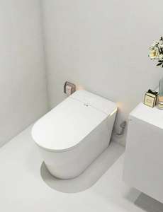 <span class=keywords><strong>WC</strong></span> intelligent électrique blanc avec télécommande, modes de drainage P-Trap et S-Trap, et chauffage du siège - Product Image 2