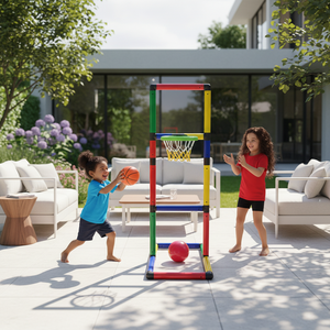 Support <span class=keywords><strong>de</strong></span> basketball portable pour adultes et adolescents, en PVC et PP haute résistance, facile à assembler, mobile et réglable pour terrains <span class=keywords><strong>de</strong></span> basketball intérieurs - Product Image 1