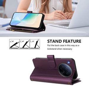 Funda de cuero PU con tapa con ranuras para tarjetas, Funda de cuero para teléfono con cremallera para Tecno Camon 40 Premier GT30 Pro - Product Image 2