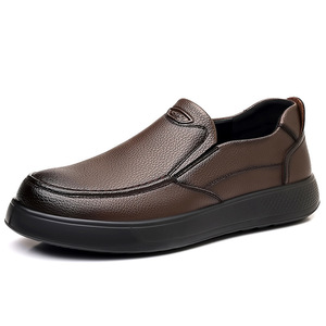 Chaussures bateau décontractées en cuir pour hommes, à talon bas, respirantes, à lacets, couleur unie, taille adulte, épaisseur standard - Product Image 5