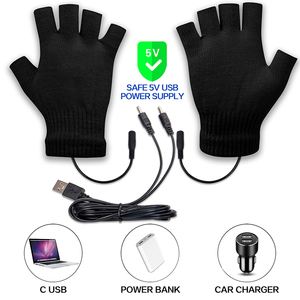 Gants à tricoter demi-doigts chauffants USB avec design lavable <span class=keywords><strong>pour</strong></span> les activités <span class=keywords><strong>de</strong></span> plein air comme le <span class=keywords><strong>ski</strong></span> <span class=keywords><strong>de</strong></span> <span class=keywords><strong>fond</strong></span> - Product Image 3