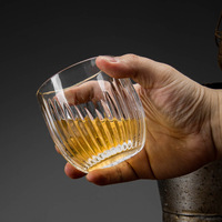 Verre à whisky en cristal de haute qualité 260 ml, fait main, écologique, style américain, durable, réutilisable, léger, transparent