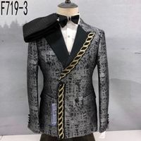 Costumes de Scène pour Hommes Ecowalson – Costume Homme avec Strass et Paillettes, Col Cranté, Simple Boutonnage, Tissu Mélangé, Tenue de Marié