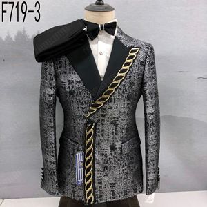 Ecowalson <span class=keywords><strong>Abiti</strong></span> da Palcoscenico per Cantanti <span class=keywords><strong>Uomo</strong></span>, Completo da <span class=keywords><strong>Uomo</strong></span> con Strass e Paillettes, Colletto a Risvolto, Monopetto, in Misto Tessuto, <span class=keywords><strong>Abiti</strong></span> da Sposo - Product Image 6