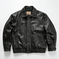 Manteau en cuir véritable A2 Goarskin pour hommes, veste rétro de style japonais, vêtements décontractés élégants