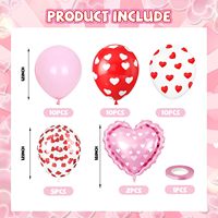 Set met op maat gemaakte hartvormige ballonnen met hartvormige folieballon voor Valentijnsdag, verloving, jubileum, bruiloft, feestbenodigdheden