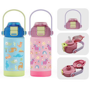 Botellas Térmicas Portátiles a Prueba de Fugas para Niños con Asa, Botella de Agua Aislada de Acero Inoxidable para Niños, para la Escuela - Product Image 2