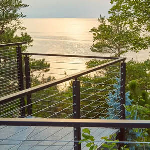 Foshan Deck Wire Railing Custo Barato Tensão Aço Inoxidável Cabo Balaustrada Railing - Product Image 3