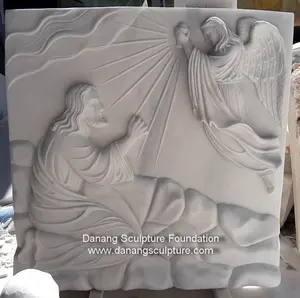 Jesus agony in the garden hand carved stone relief white marble Jesus catholic statues wholesale religious statues catholic