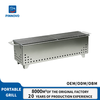 Barbecue au charbon de bois portable Pinnovo, grande surface de cuisson avec aérations pour les fêtes en plein air, les patios et les pique-niques