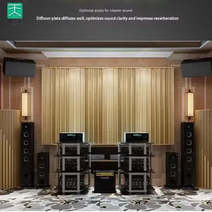 Tiange Wood Buffer Baffle Wall Soundproof Diffuser Bass Traps Corner Acoustic Wall Panels For Living Room