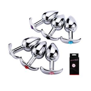 Anal <span class=keywords><strong>Plug</strong></span> Sexspielzeug Edelstahl Glatt Stahl <span class=keywords><strong>Butt</strong></span> <span class=keywords><strong>Plug</strong></span> Schwanz Kristall Schmuck Trainer für Frauen/Mann Anal Dildo Erwachsene Sex Shop - Product Image 1