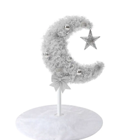 Ourwarm Eid Mubarak décorations d'arbre Eid Led étoile blanche et Lune Arbre Lune croissant Ramadan Arbre de Lune