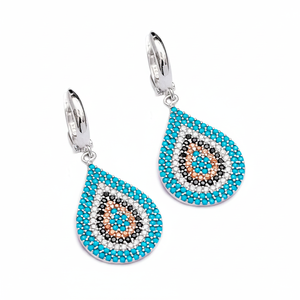 Pendientes de ojo turco al por mayor 925 joyería de plata esterlina pendiente de moda para mujer - Product Image 2