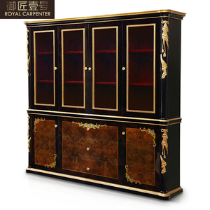 Ensemble de bureau de direction en bois massif, grand poste de travail, style européen moderne, luxe, or <span class=keywords><strong>français</strong></span> gaufré, bureau de patron pour hôtel, usage domestique - Product Image 5