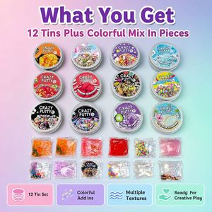 Ocean Crystal <b>Slime</b> Putty <b>Toy</b> Mermaid Blue Glitter Shell Charm Sensory Fidget Party Supplies Wholesale Tin Gift - Product Image 3