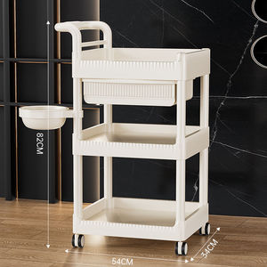 Modern Three-Tier <b>Plastic</b> 4-<b>Wheel</b> Eco-Friendly Durable Trolley Cart for Home Office & Salon Hair Spa Living Room & Bedroom Use - Product Image 6