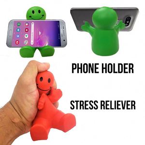 3.5\" Squeezable Smile Face Guy Phone Holder for Promotional & Business Gifts - Product Image 5