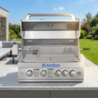 Barbecue portable Kingzan à cinq brûleurs en acier inoxydable, allumage automatique, sans fumée, avec contrôle de la température et thermomètres
