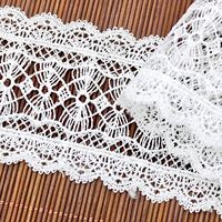 Dentelle brodée à fil fin effet Dacron brillant ; Applique code-barres soluble dans l'eau, fabrication chinoise, pour vêtements de style occidental pour enfants