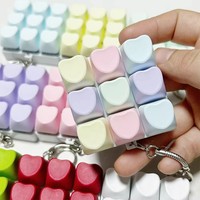 Jouet anti-stress en forme de cœur à 9 touches, porte-clés de jeu à bouton-poussoir sans lumière