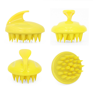 Brosse à cheveux écologique en silicone avec logo personnalisé Brosse à shampoing et à massage du cuir chevelu Brosse de bain nettoyante pour shampoing et spa - Product Image 4