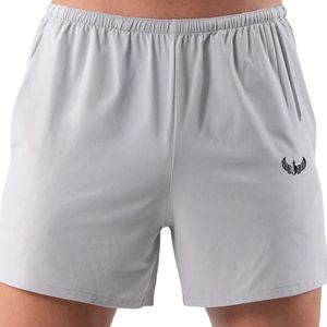 Shorts de sport gris argenté pour hommes, séchage rapide, pour la gym et la course, avec poches latérales, vêtements de sport athlétiques - Product Image 3