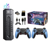 Konsol Game TV 3D HDR 4K Biru X2 dengan 30+ Simulator Terpasang, Kontroler Nirkabel Ganda 2.4G, Kabel