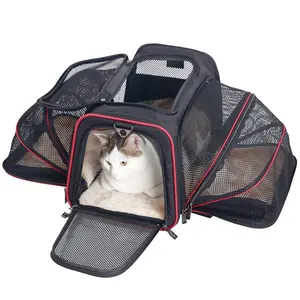 O melhor vendedor airline aprovado ambos os lados expansível face macia pet transportador saco para cães pequenos ou gatos