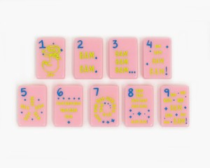 Pink Plastic <b>Mahjong</b> <b>Set</b> 100 Pieces Custom Printed Game Tiles for Party Family Game - Product Image 4