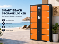 Casier de rangement extérieur intelligent à 12 compartiments pour la plage, armoire électronique en libre-service avec serrure à code numérique, étanche et résistant à la rouille, assemblé