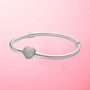 Pulsera de Plata de Ley 925 Panjia con Forma de Corazón, Nudo Infinito, Crisantemo, Serpiente y Escorpión, Joyería de Alta Gama para Mujer, DIY - Product Image 4
