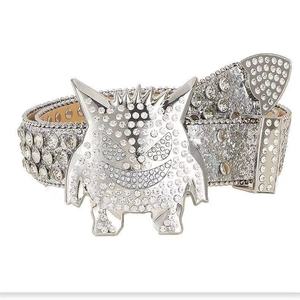 Ceinture Hip-Hop en Alliage Style Européen et Américain, Ceinture Western avec Strass Monstres, Ceinture en Cuir Cristal pour Hommes et Femmes, Ceinture Bb <span class=keywords><strong>Simon</strong></span> - Product Image 5