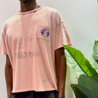 T-shirts à manches courtes pour hommes Huili Wholesale 100% coton, coupe ample, personnalisés, effet délavé, vintage, avec impression graphique