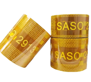 Arabia Saudita SASO 2913 adhesivo amarillo pegatina de tira reflectante, cinta de advertencia reflectante para camión de remolque - Product Image 6