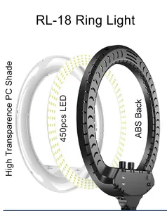 Профессиональная светодиодная кольцевая лампа, кольцевая лампа для макияжа Selfie Studio Video, прямая трансляция, 36 см, 45 см, 14 дюймов, 18 дюймов, 21 дюйм