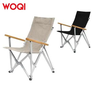 เก้าอี้พับกลางแจ้ง Woqi โครงอะลูมิเนียม ผ้า Oxford สำหรับสวน แคมป์ปิ้ง พกพาสะดวก พร้อมที่วางแขนไม้ - Product Image 3