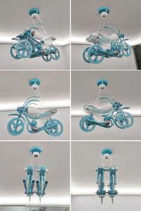 Hot Sale Children's Modern LED Bicycle Chandelier Personalized Style Boy Girl Bedroom <b>Cheap</b> Kids Pendants <b>Light</b> - Product Image 4