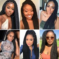 Cheveux synthétiques Havana Twist Crochet Hair 24 pouces en fibre haute température pour tresses sénégalaises, mèches simples pour femmes