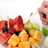 Vente chaude – Mini-fourchettes en bambou écologiques jetables pour fruits et apéritifs, sûres pour la consommation, en vrac