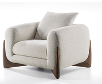 Canapé sectionnel japonais deux places style Wabi-Sabi nordique, en bois massif et tissu, mobilier design pour petits appartements et salons