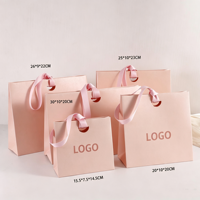 Luxe winkelpapieren tas met logo bedrukt, cadeauverpakking, papieren tas met handvat, groothandel, kleine juweliersboetiek tassen